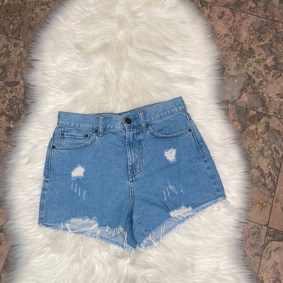 Urban Outfitters Pants - BDG for Urban Outfitters Girlfriend High Rise Raw Hem Distressed Denim Shorts